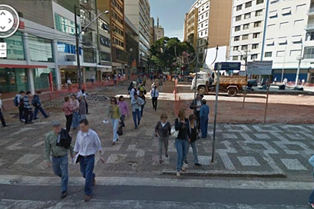 Reprodução - Em obras, calçadão de Londrina pode ser visto com detalhes no Google Street View Reprodução