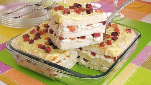 Descubra como fazer um bolo salgado de palmito com bacon - Bondenews