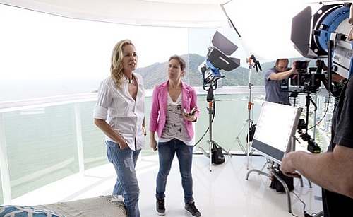 Gilson de Rezende/Divulgação - Sharon durante gravações do comercial Gilson de Rezende/Divulgação - Sharon durante gravações do comercial