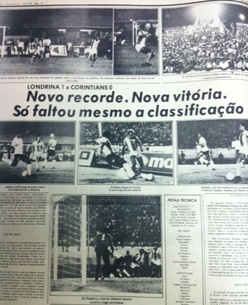Folha de Londrina - <i>Matéria da Folha de Londrina sobre a partida histórica no Café. Classificação viria na rodada seguinte, contra o Vasco</i> Folha de Londrina - <i>Matéria da Folha de Londrina sobre a partida histórica no Café. Classificação viria na rodada seguinte, contra o Vasco</i>