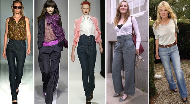 calça feminina folgada com quadril baixo