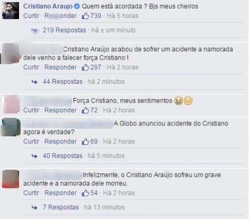 Reprodução/Facebook - Fãs repercutem acidente e mandam mensagens de força para o cantor Reprodução/Facebook - Fãs repercutem acidente e mandam mensagens de força para o cantor