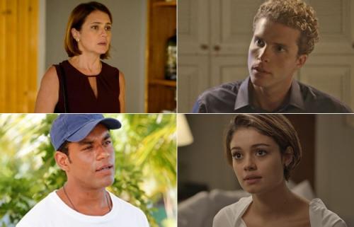 Reprodução - Mais quatro suspeitos: Inês (Adriana Esteves), Vinícius (Thiago Fragoso), Tadeu (Cesar Mello) e Alice (Sophie Charlotte) Reprodução - Mais quatro suspeitos: Inês (Adriana Esteves), Vinícius (Thiago Fragoso), Tadeu (Cesar Mello) e Alice (Sophie Charlotte)