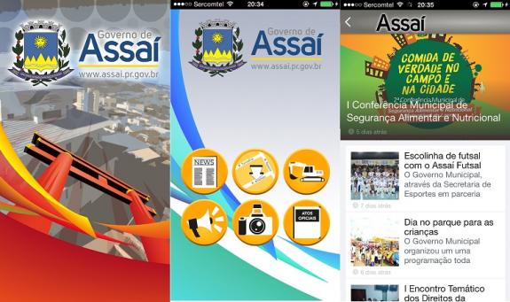 Telas do aplicativo Assai