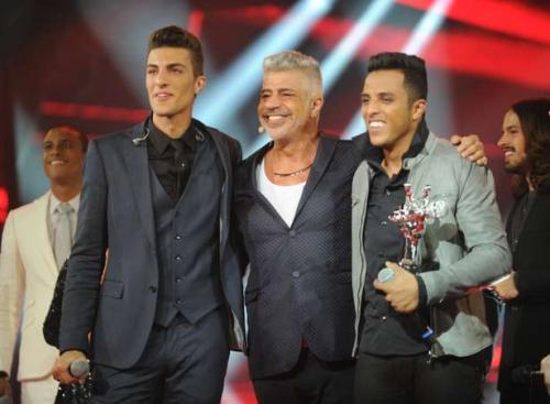 Divulgação/TV Globo - Danilo Reis e Rafael com o técnico Lulu Santos Divulgação/TV Globo - Danilo Reis e Rafael com o técnico Lulu Santos