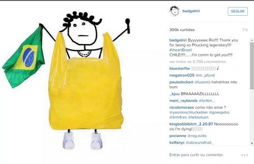 Reprodução/Instagram - Publicação feita por Rihanna para se despedir do Brasil Reprodução/Instagram - Publicação feita por Rihanna para se despedir do Brasil