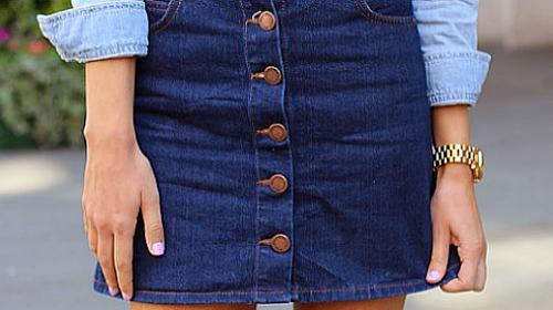 saia jeans estilo anos 90