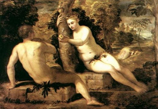 Adão e Eva, obra de Tintoretto, de 1550 Adão e Eva, obra de Tintoretto, de 1550