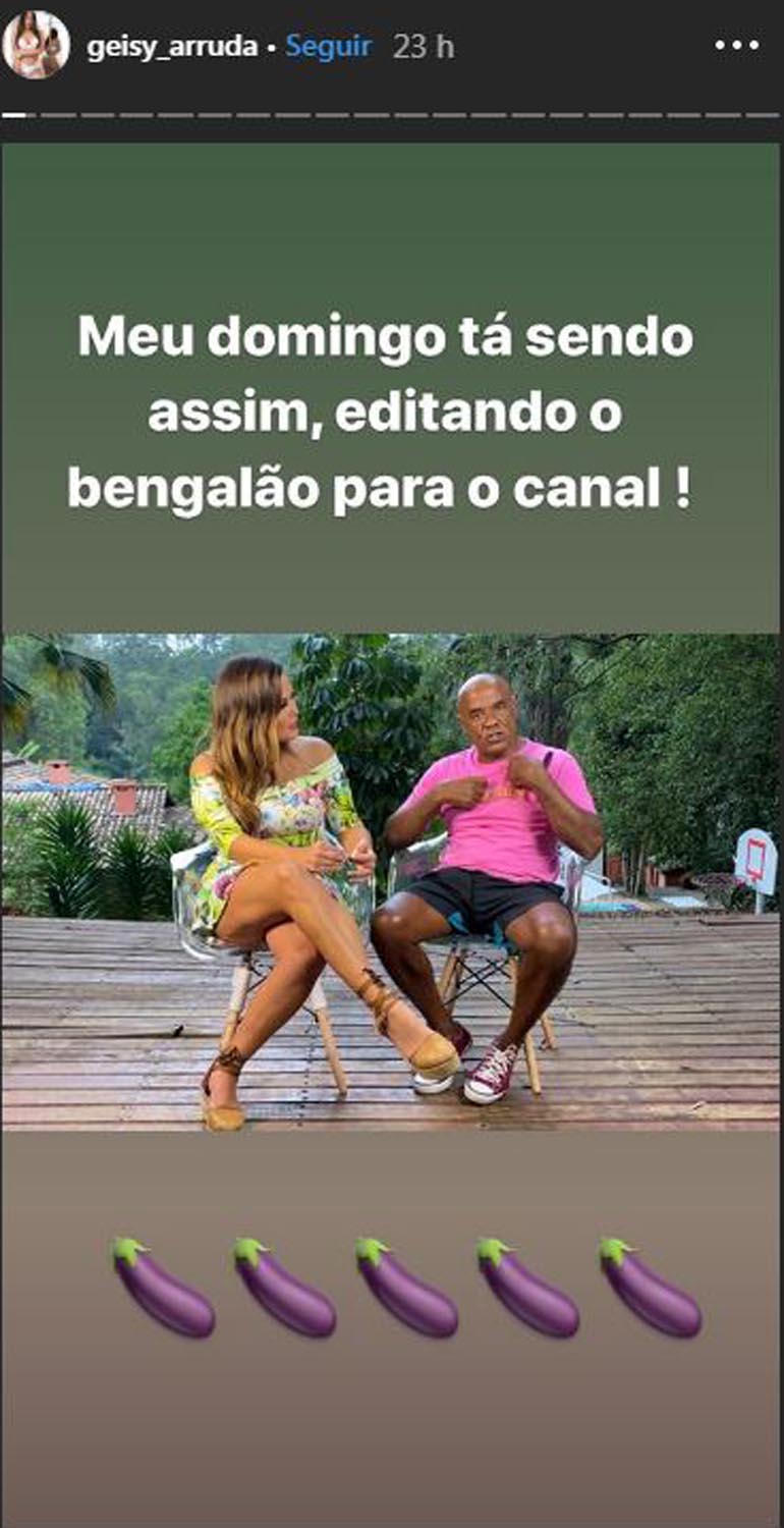 Geisy Arruda posta foto com 'Kid Bengala' e anuncia gravação de vídeo
