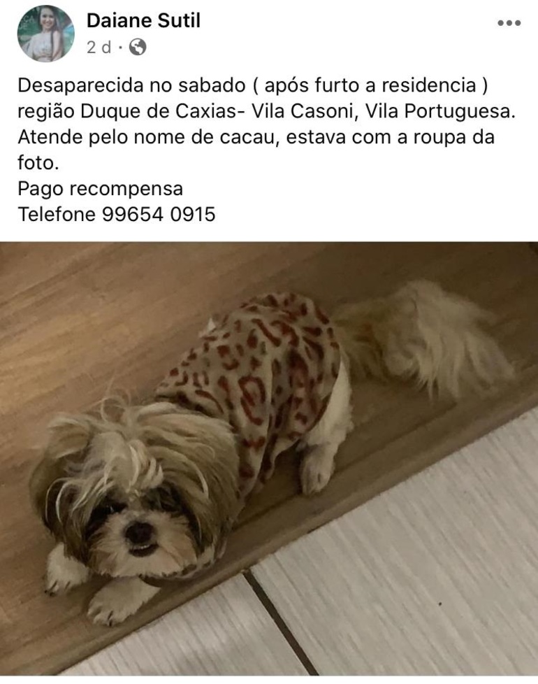 Reprodução/Facebook Reprodução/Facebook