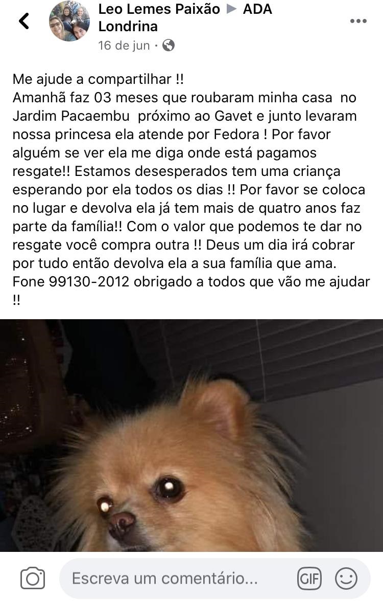Reprodução/Facebook Reprodução/Facebook