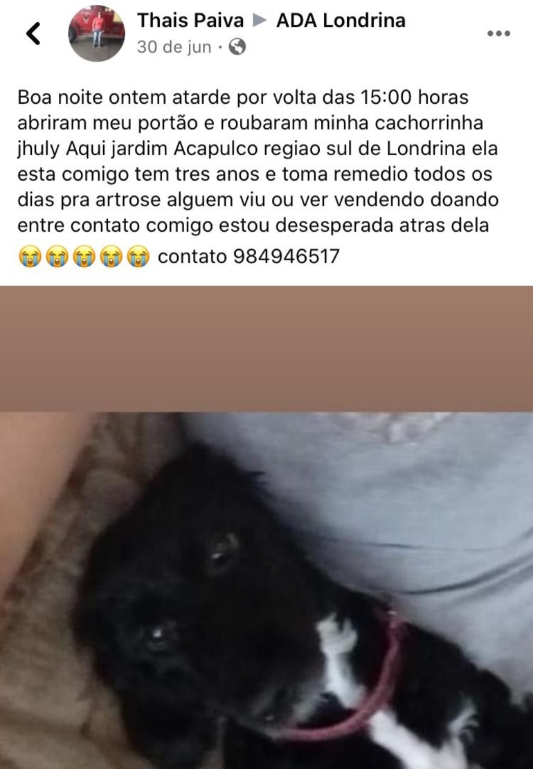 Reprodução/Facebook Reprodução/Facebook