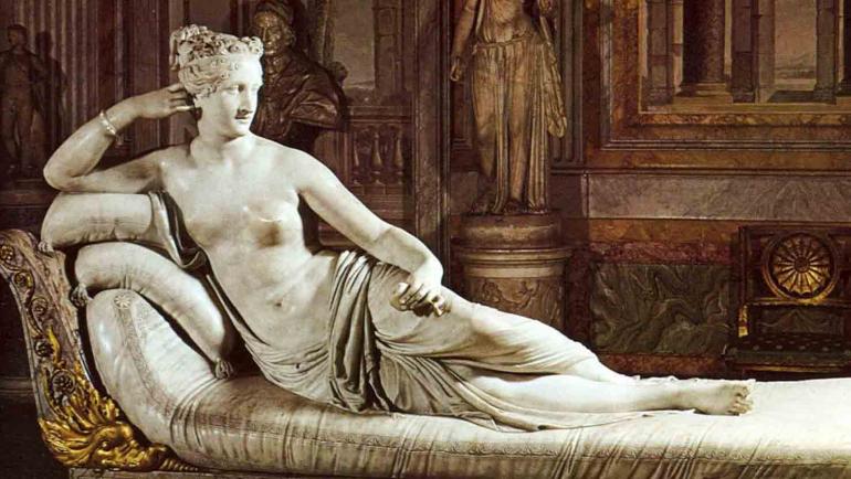 Reprodução - Escultura de Paolina Bonaparte foi feita entre 1805 e 1808 por Antonio Canova. Reprodução - Escultura de Paolina Bonaparte foi feita entre 1805 e 1808 por Antonio Canova.